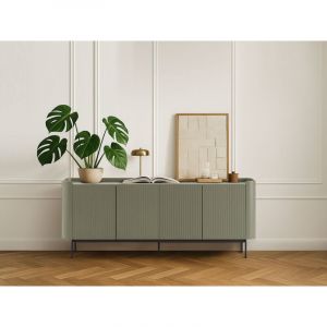 Bobochic Buffet 4 portes 200 cm JAY effet tasseaux Vert