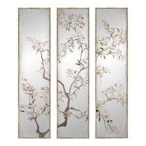 Emde Miroir triptyque imprimé arbre 30x120cm