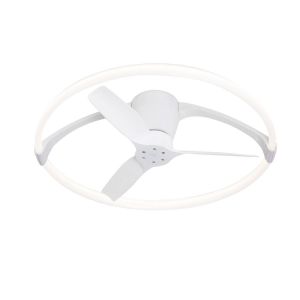 Mantra Iluminación Ventilateur plafond LED Nepal Mini app blanc