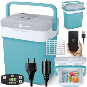 PEME Glaciere Auto - Glaciere Moto thermoélectrique - 257 l - Essential 32 - Mode éco déconomie dénergie - Menthe