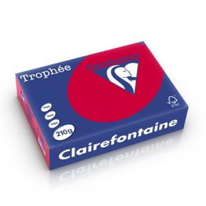 Clairefontaine 2211C - Ramette de 250 feuilles de papier Trophée rouge groseille, A4 210 g/m²