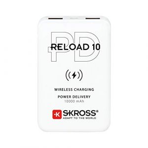 Skross Reload 10 pd, Qi Powerbank (batterie supplémentaire) 10000 mAh Li-Ion blanc Affichage du statut S250732