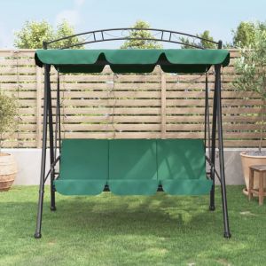 Image de VidaXL Balancelle de jardin avec auvent vert 198 cm tissu et acier