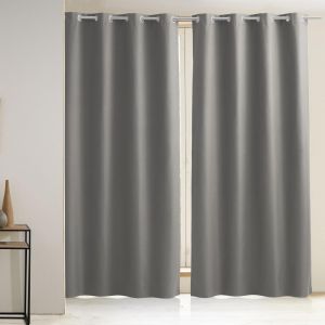 Rideau occultant Satiné Gris SATINOU