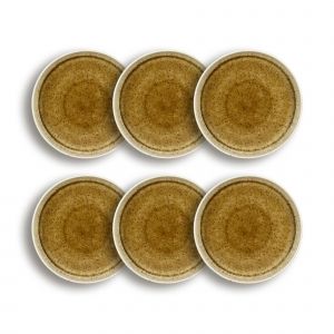 Ogo Living 6 Assiettes Creuses Stack Porcelaine marron - D.24x4 cm