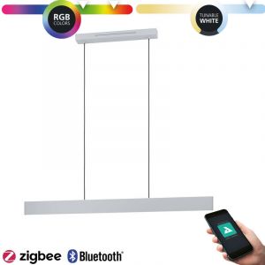 Image de Eglo Connect.z Suspension luminaire LED connecté Andreas-Z, lustre suspendu ZigBee en métal blanc, contrôlable par application et commande vocale Alexa, blanc chaud – froid, RGB, dimmable