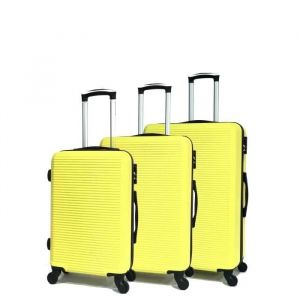 Celims France - Set Valise 3 Pièces | Lot de Valise | ABS | Jaune