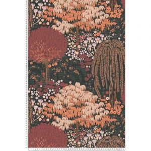 A.S. Creation Livingwalls 393504 Papier peint intissé Motif forêt Noir/rouge/rose/orange 10,05 m x 0,53 m Fabriqué en Allemagne