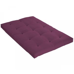 Terre de Nuit Matelas Futon Aubergine - Coton 140x200