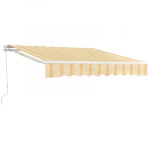 Store banne avec manivelle 350 x 250 cm jaune blanc 03_0008311