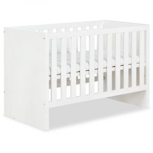 Monmobilierdesign Amelia Lit bébé évolutif avec barrière de sécurité 120X60 Blanc