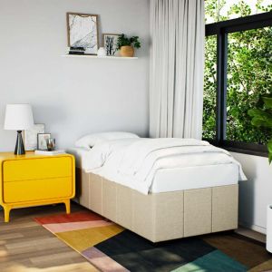 Image de VidaXL Cadre de lit sans matelas cr&egrave;me 90x200 cm tissu