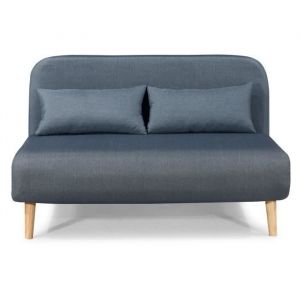 Image de BEDZ Banquette BZ 2 places Tissu bleu acier Style scandinave L 132 x P 90 cm