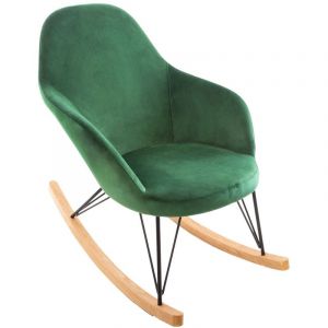 Atmosphera Rocking chair en velours Ewan - Vert