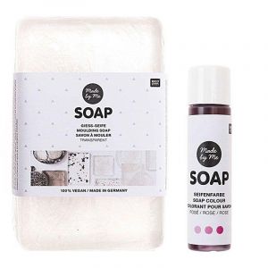 Rico Design Savon à mouler transparent vegan 250 g + Colorant rose