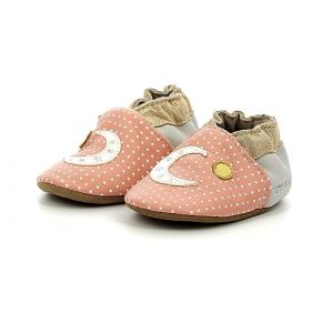 Robeez SILENTLY MOON,CHAUSSON LAYETTE ROSE GRIS, 17/18 EU