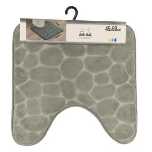Tendance Tapis contour WC Vert Kaki en microfibre à mémoire de forme 45 x 50 cm