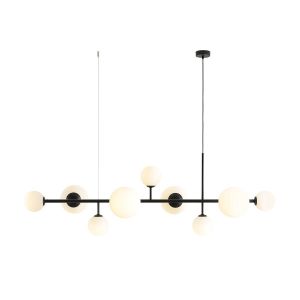 ALDEX Suspension Joel, noire/blanche, &agrave; 9 lampes