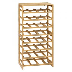 Range-bouteilles, etagere à bouteilles en bambou coloris naturel - Longueur 45 x Profondeur 24 x Hauteur 89 cm-PEGANE-