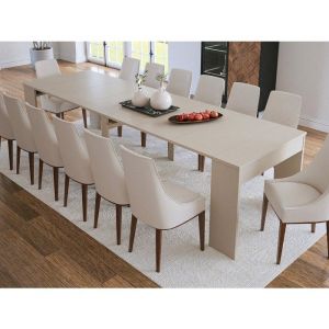 Console table extensible 12 couverts - 6 rallonges - Beige - ONEGA