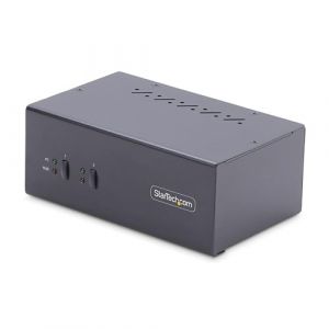 StarTech.com Switch KVM 2 Ports pour Deux Moniteurs, 4K60Hz, 2 Ports USB 5Gbps, 2 Ports USB 2.0 HID - Commutateur KVM DisplayPort avec Commutation par Touches, Conforme TAA (P2DD46A2-KVM-SWITCH)