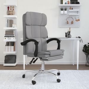 VidaXL Fauteuil inclinable de bureau Gris clair Tissu Gris clair