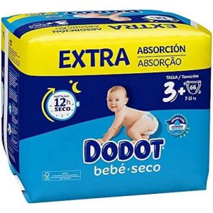 Dodot Beb&eacute; Seco Pa&ntilde;al Talla 3+ 7-11Kg 66uds