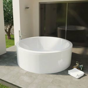 Sanycces Baignoire &icirc;lot ronde NOA blanche &Oslash; 180 cm Tablier non inclus - Blanc