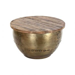 Table d'appoint DKD Home Decor Métal Aluminium Bois de manguier 68 x 68 x 44 cm