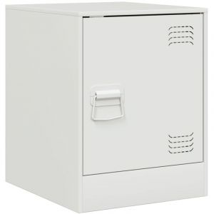 VidaXL Table de chevet blanc 34,5x39x44 cm acier, armoire, meubles de chambre, support téléphonique, armoire d'appoint, table de nuit, table d'appoint