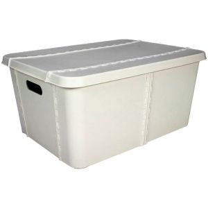 Les Tendances - Boîte de rangement Life Story avec couvercle petit 15l gris clair - Or