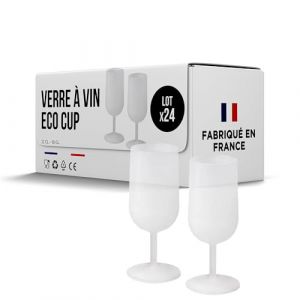 Verres à Vin Réutilisables Eco Cup 12cl (18cl à ras bord) MADE IN FRANCE - Fabriqué en en Polypropylène VerreGivré Translucide24