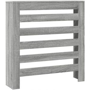 VidaXL Cache-radiateur sonoma gris 78x20x82 cm bois d'ingénierie, bouchon de radiateur, cache-radiateur haut, radiateur à profil réduit