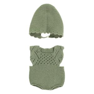 Miniland Baby ENSEMBLE de VÊTEMENTS TRICOTÉ vert pour poupées de 40cm
