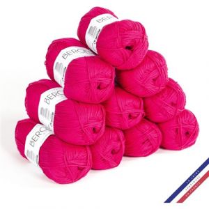 Lot de 10 pelotes de laine - Azal&eacute;e - 100% coton bio - 3mm - Tricot et crochet - Berg&egrave;re de France