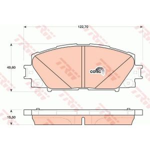 Trw Jeu de 4 plaquettes de frein à disque TOYOTA PRIUS (161GDB4173)