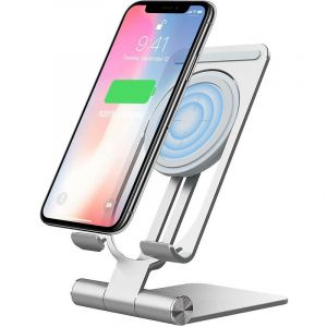 Chargeur sans fil, support de charge sans fil rapide Qi 15W pour iPhone 13/13 Pro / 13 Pro Max / 12/12 Pro Max /11/X/XR (argent) Bisbisous