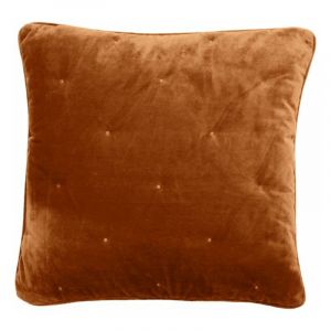 Vent du Sud Housse de coussin velours - Finition surpiqures 'Gipsy' Gipsy Camel - Coussin 45 x 45 cm