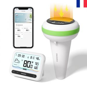 INKBIRD IBS-P03R Thermom&egrave;tre de Piscine Solaire avec IM-03 WiFi Passerelle Moniteur Multifonctionnel Contr&ocirc;le App Alarmes Multiples
