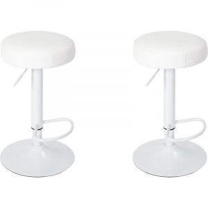 Tabouret De Bar Reglable Mumford Blanc - Lot De 2
