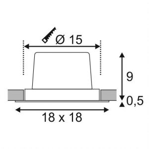 SLV Spot LED encastrable LED intégrée New Tria 1 Set 114290 blanc chaud 25 W noir (mat)