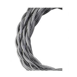 Bailey Cordon textile métallique torsadé - 2 conducteurs - 3m - Argent