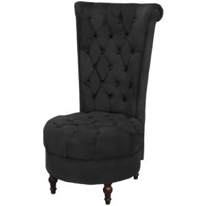 Image de VidaXL Chaise de canapé avec dossier haut Noir Tissu