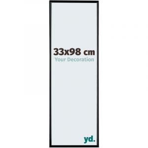 Your Decoration - 33x98 cm - Cadre Photo en Plastique Avec Verre acrylique - Anti-Reflet - Excellente Qualité - Noir Très Brillant - Cadre Decoration