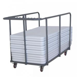 Image de Oviala 18 tables pliantes monobloc 180 cm et chariot de transport - REKKEM