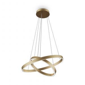 Maytoni Rim Twin Ring Plafonnier LED Moderne Intégré à 2 Lumières Laiton, 60cm, 3000K