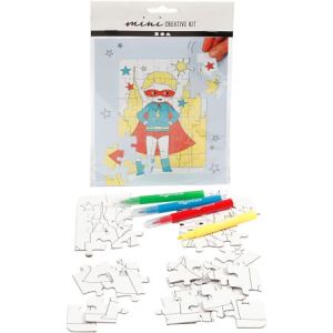 Creotime Kit créatif Puzzle à décorer - Super-héros - 4 pcs