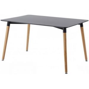 Table à manger rectangulaire scandinave noire 140cm - Brevik Designetsamaison Noir