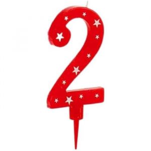 Bougie Anniversaire Numéro 2 (12 Unités)