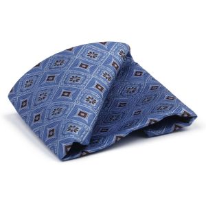 Suitable Accessoires Pochette de Costume Soie Impression Bleu